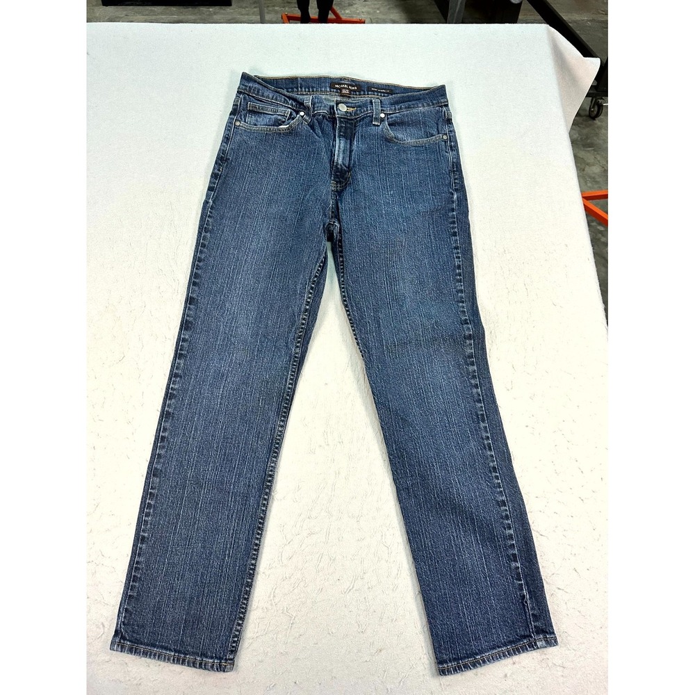 Michael Kors Grant Jeans Men's 32x30 Blue Denim Double Stitch Classic Fit Grunge